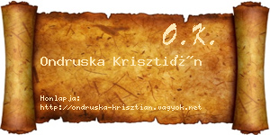 Ondruska Krisztián névjegykártya