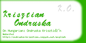 krisztian ondruska business card